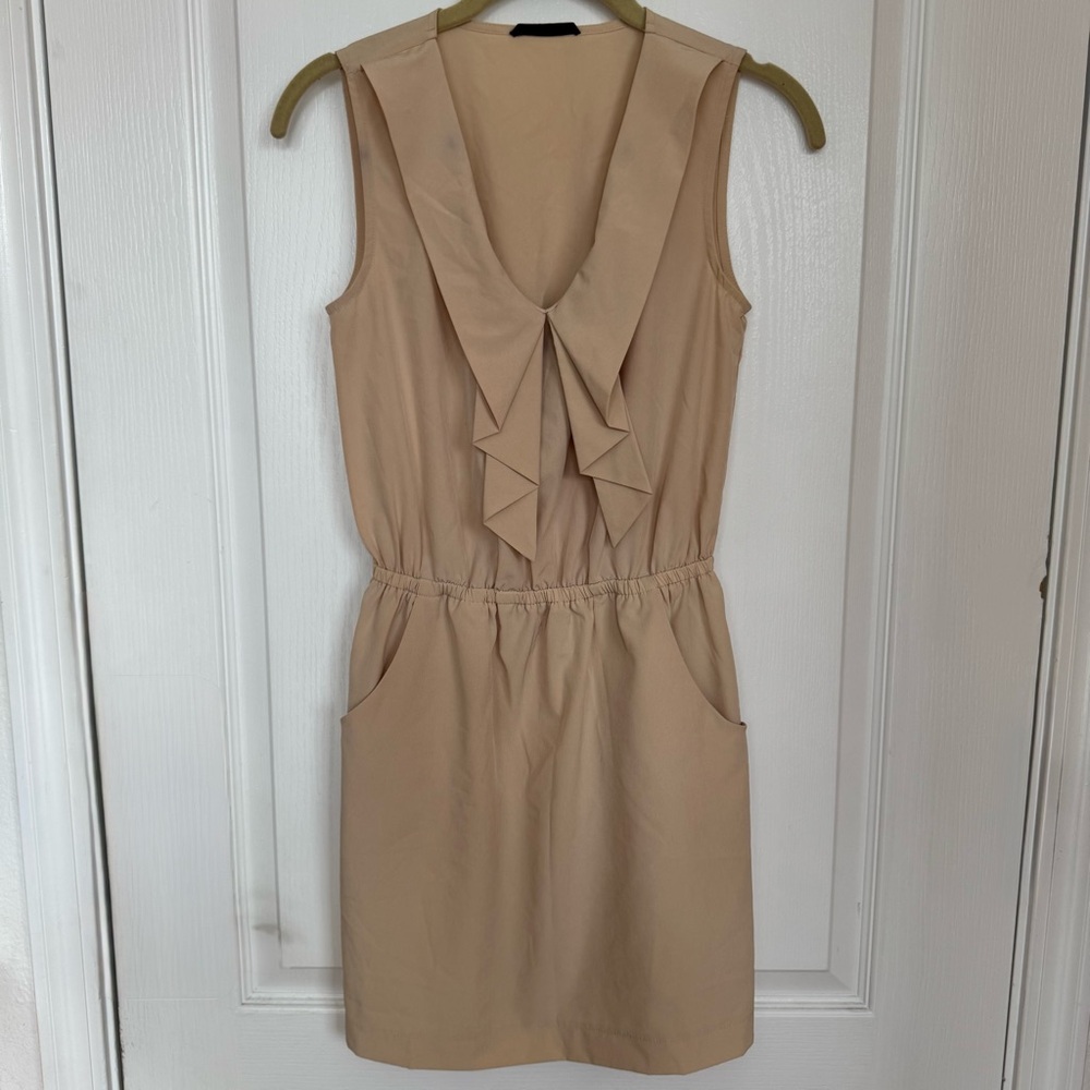 Elegant Tan Sleeveless Dress